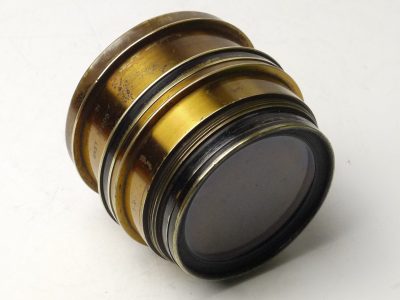 Taylor Hobson 18 inch f8 Series V Cooke Brass lens, covering 15x12 inches, with Iris Diaphragm. UNCOMMON