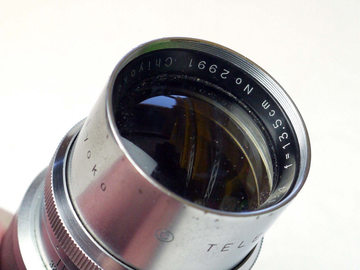 mwclassiccameras-20250328-11 Chiyoko (Minolta) 13.5cm f4 Tele Rokkor C chrome L39 rangefinder coupled lens, for Minolta 35 Leica copy & usable on all Leica L39 cameras. With rear cap