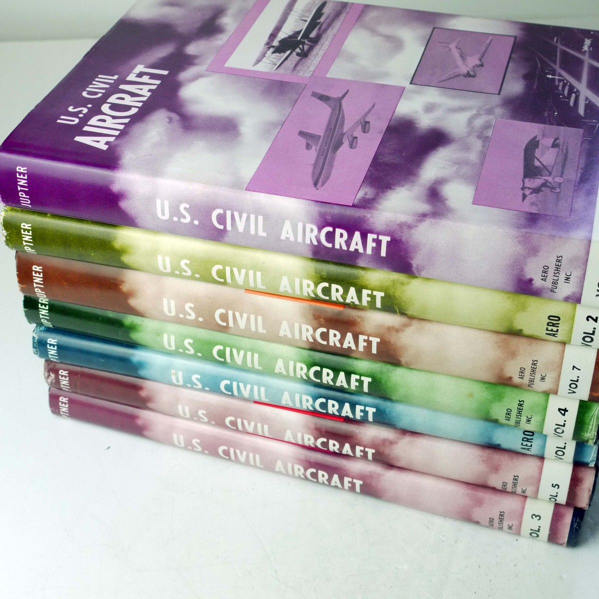 mwclassiccameras-20250404-203 Set of Nine Books - "US Civil Aircraft" Volumes 1-9, by Joseph Jumptner c1962-81. All hardbound with dust covers