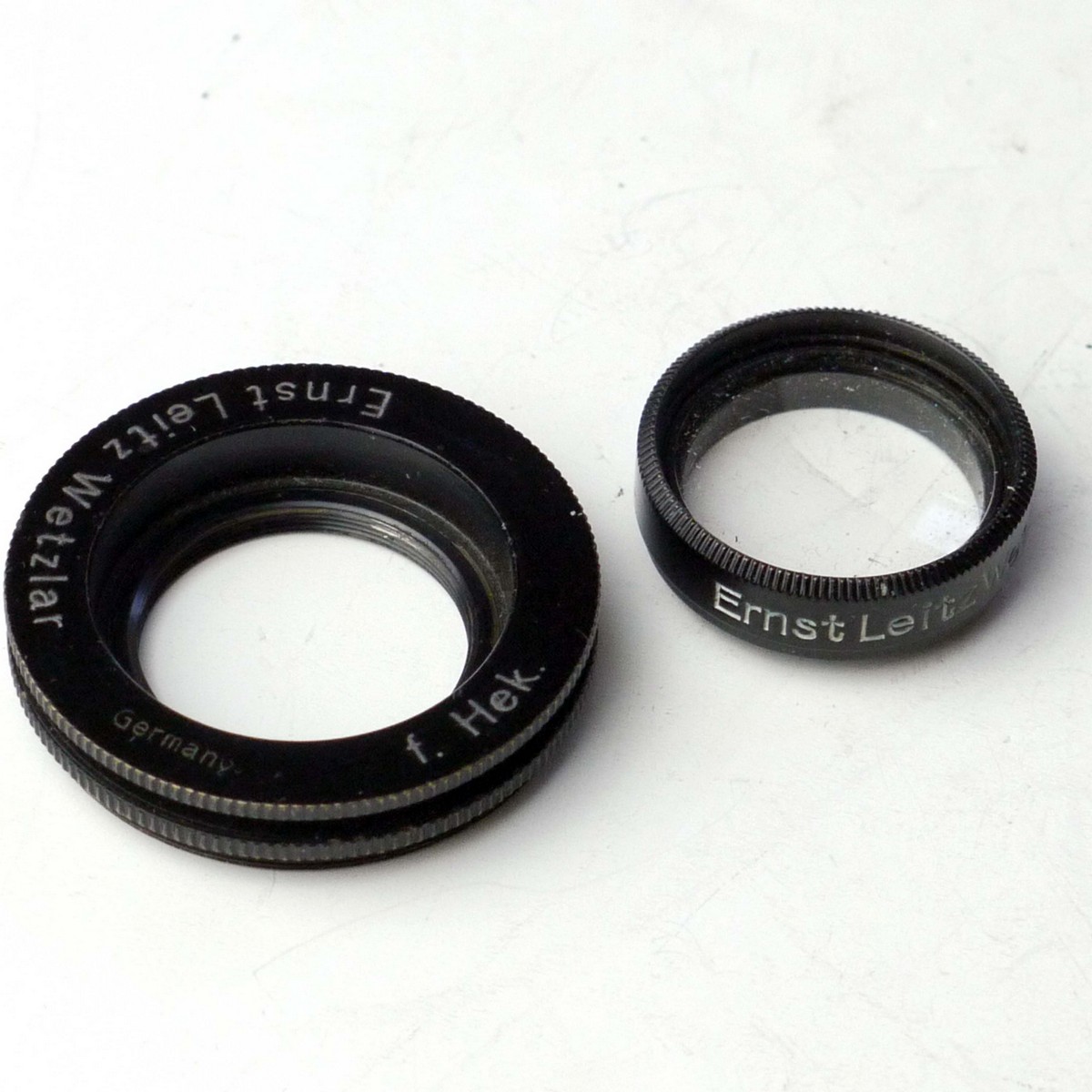 mwclassiccameras-20250404-80 Leitz 39mm screw-in filter adapter for the Hektor lens + Leitz 25mm screw-in Close-Up 1 Lens. UNCOMMON