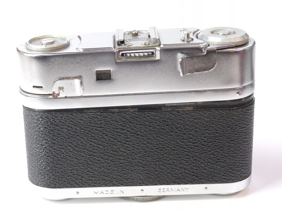 mwclassiccameras-20250411-122 Braun Paxette 35mm Coupled Rangefinder camera with 3 Bright-Line finder frames + Steinheil 50mm f2.8 Cassarit Interchangeable L:39 screw mount lne + front cap & Braiun Er case
