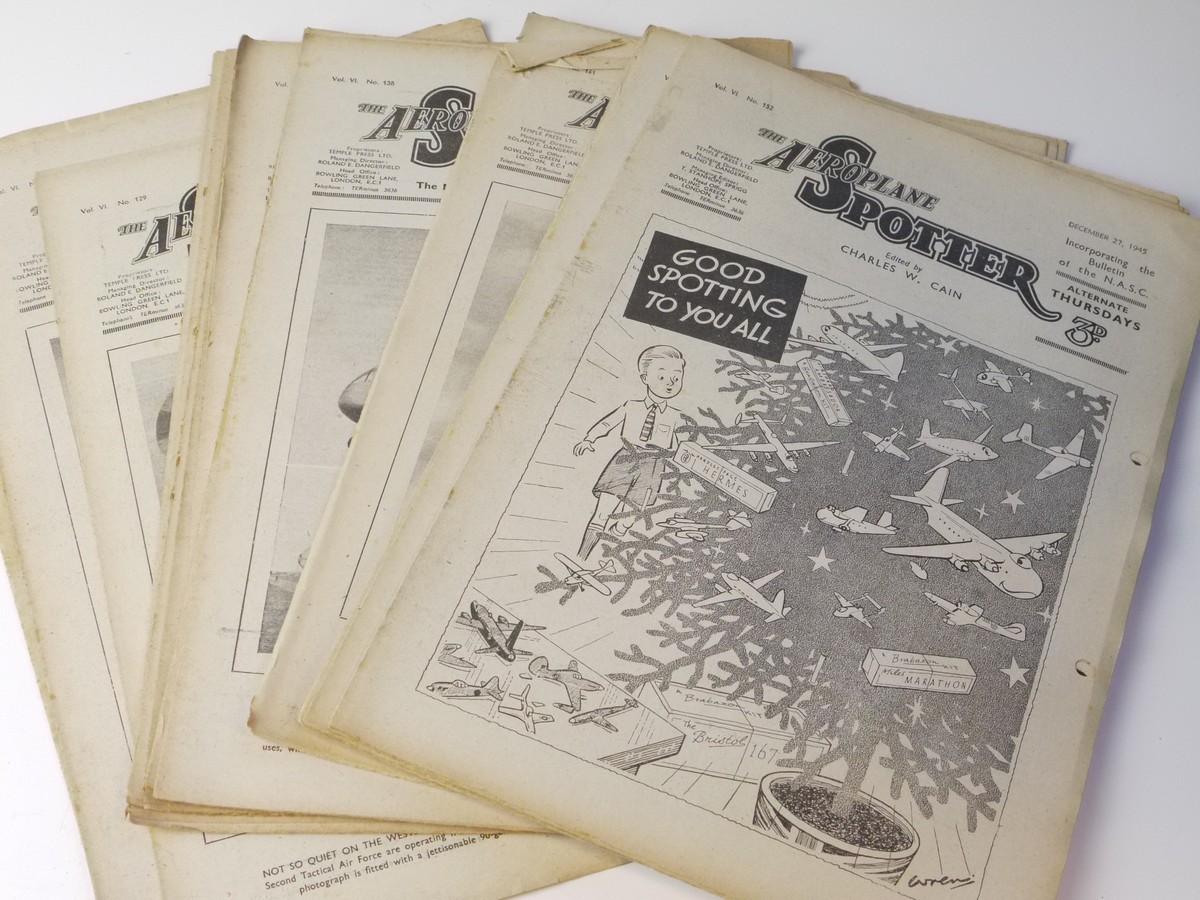 mwclassiccameras-20250411-151 The Aeroplane Spotter set of 26 Original 12-page Magazines from January 11th 1945 to December 27th 1945