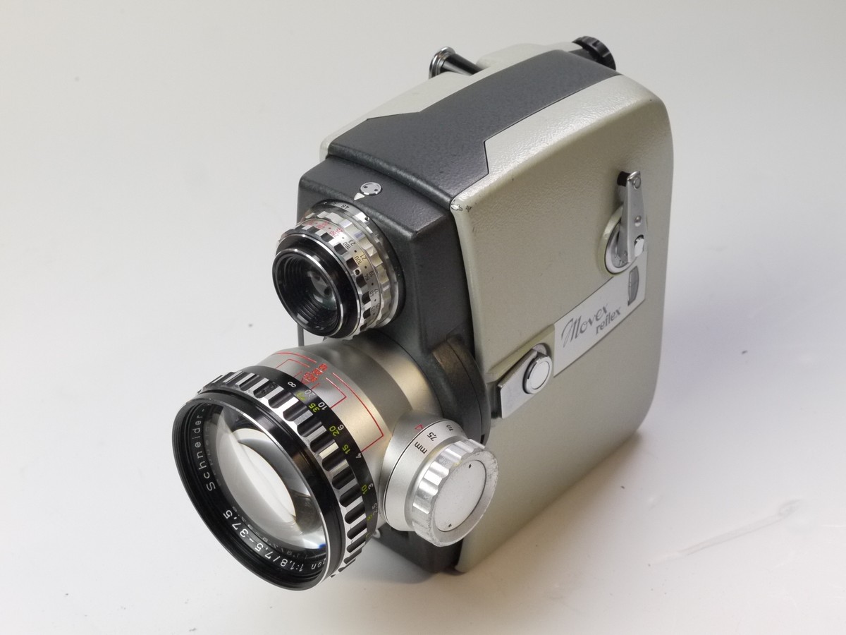 mwclassiccameras-20250418-182 Agfa Movex Reflex Standard 8 Spring motorized camera with Schneider 7.8-37.5mm f1.8 Variogon & Agfa 13mm f1.8 Movestar interchangeable bayonet mount lenses, hand grip, 5 x Film Cassettes, Three Filters, Lens Hood, Hand Strap & Agfa Outfit case