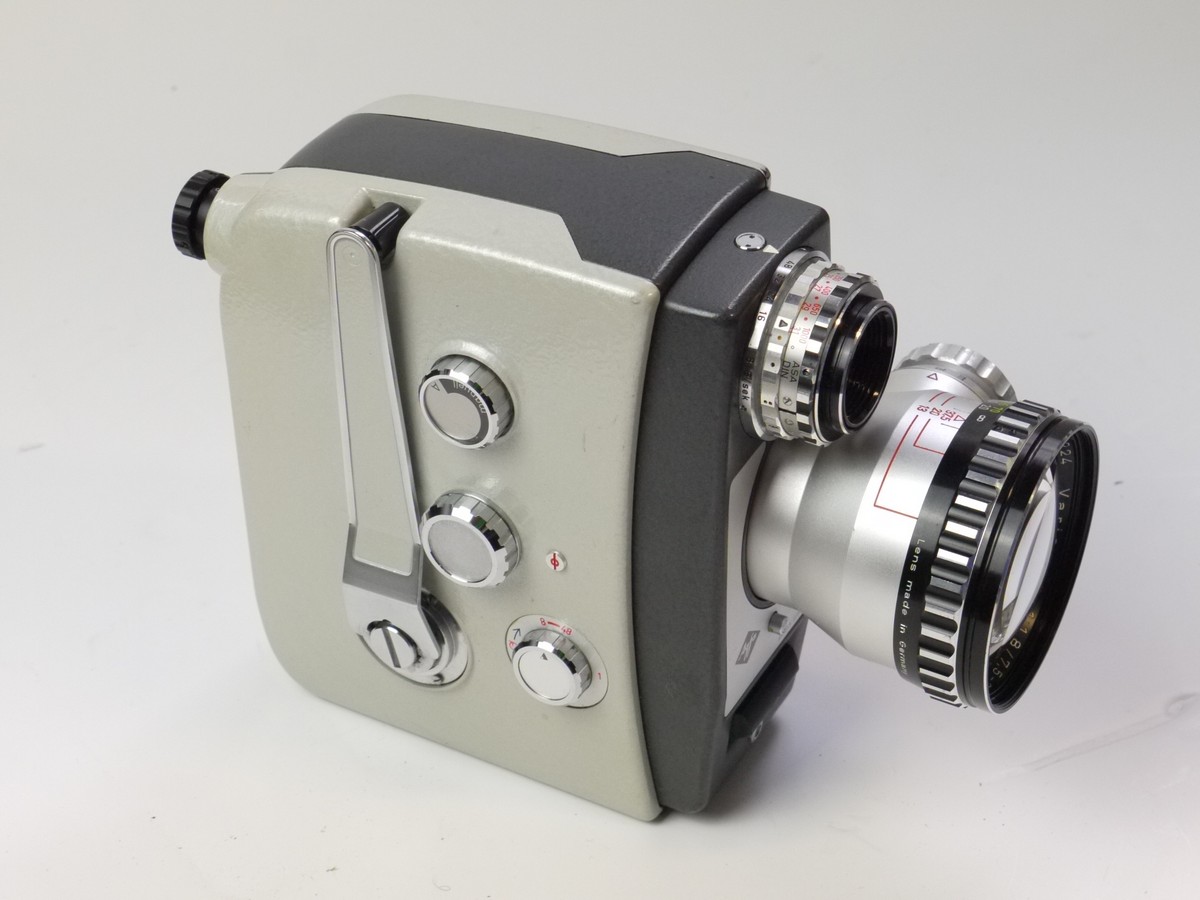 mwclassiccameras-20250418-183 Agfa Movex Reflex Standard 8 Spring motorized camera with Schneider 7.8-37.5mm f1.8 Variogon & Agfa 13mm f1.8 Movestar interchangeable bayonet mount lenses, hand grip, 5 x Film Cassettes, Three Filters, Lens Hood, Hand Strap & Agfa Outfit case