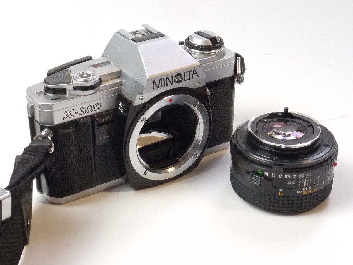 mwclassiccameras-20250418-26 Minolta X-300 35mm SLR + 50mm f1.7 MD lens & Minolta Neck Strap