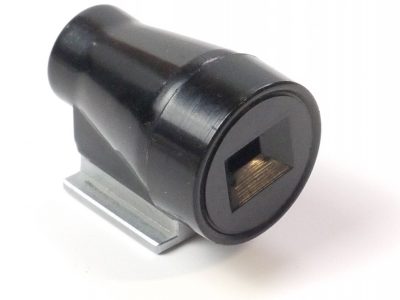 Russian/Soviet Rostov Romz 8.5cm Optical accessory shoe finder, black & chrome + 135mm front fitting frame. With Bakelite case
