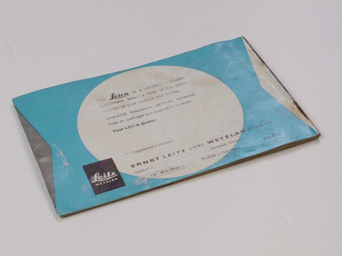 mwclassiccameras-20250418-78 Leitz Leica M2R Original Instructions c1969, with cover. 32 pages in English. RARE