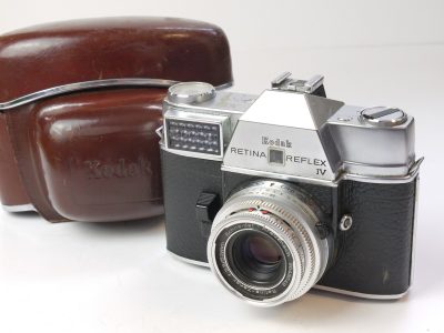 Kodak Retina Reflex IV 35mm Selenium metered SLR + Schneider 50mm f2.8 Retina-Xenar Deckel mount lens + ER case