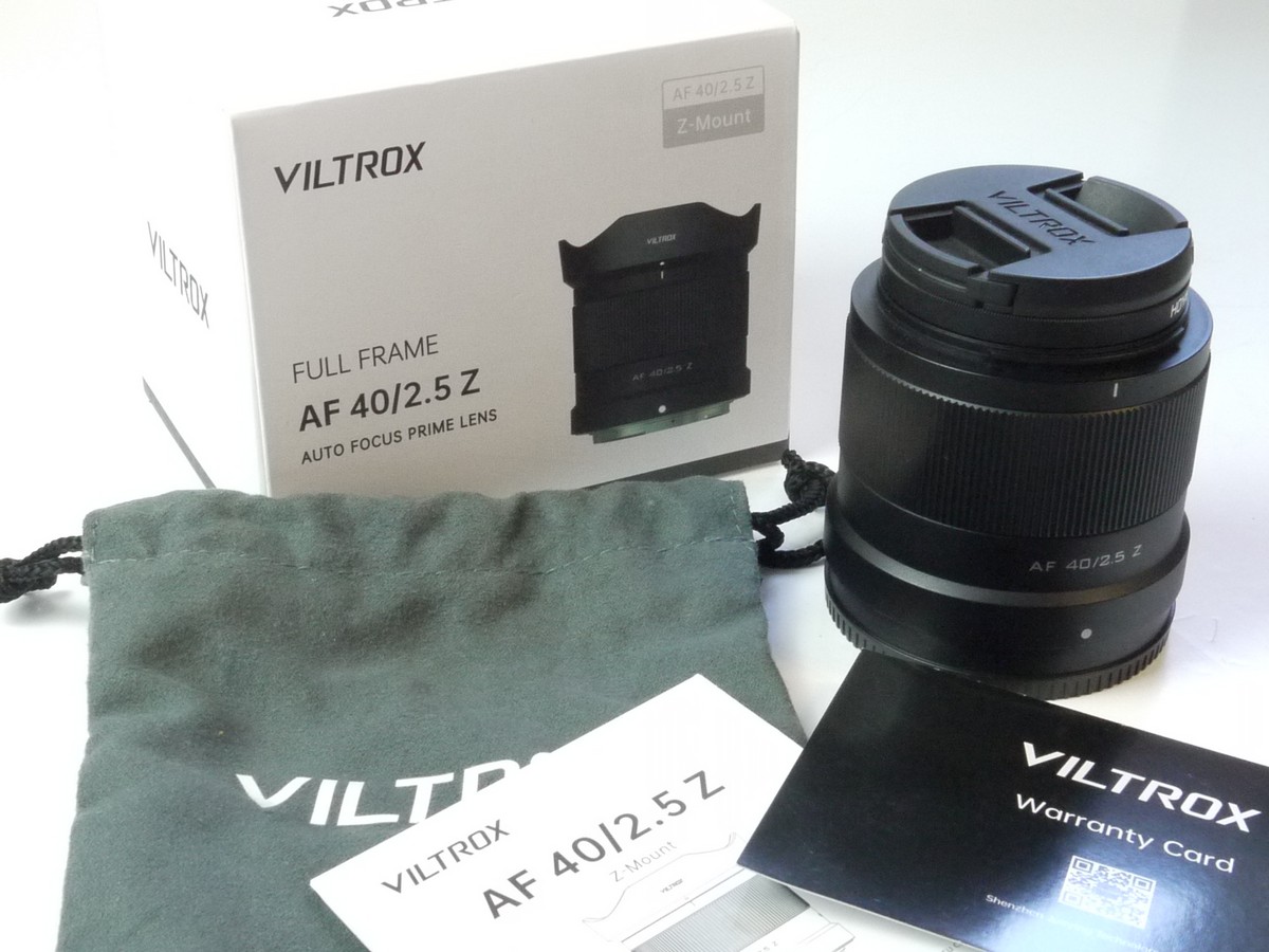 mwclassiccameras-20250502-32 Viltrox AF 40mm f2.5 Z lens, STM Aspherical ED IF lens for Nikon Z Mirrorles camera + Hoya UV filter, Viltrox Caps, pouch case, Instructions & Box with sleeve