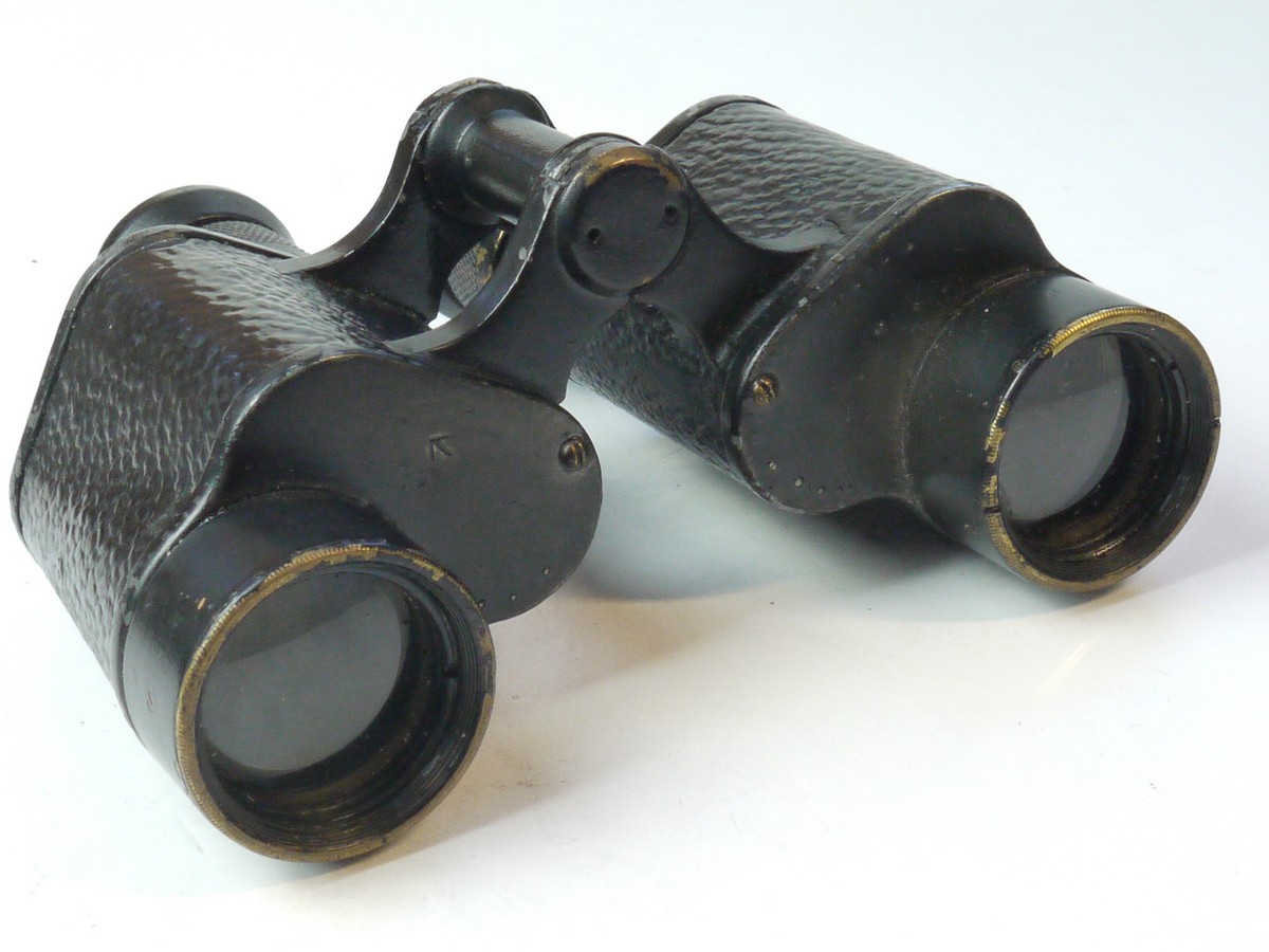 mwclassiccameras-20250509-19 Wray London 6x30 Britex Military Binoculars with Arrow marking.
