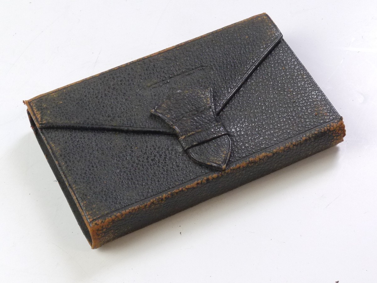 mwclassiccameras-20250523-86 Voigtlander Set of Three 6x9 Cut-Film holders in Voigtlander Expanding Wallet leather case. For Bergheil type foldiong cameras