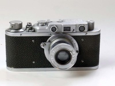 Fed I Leica II Copy (No.110494) + Fed 50mm f3.5 chrome collapsible L39 RF coupled lens & plastic front cap