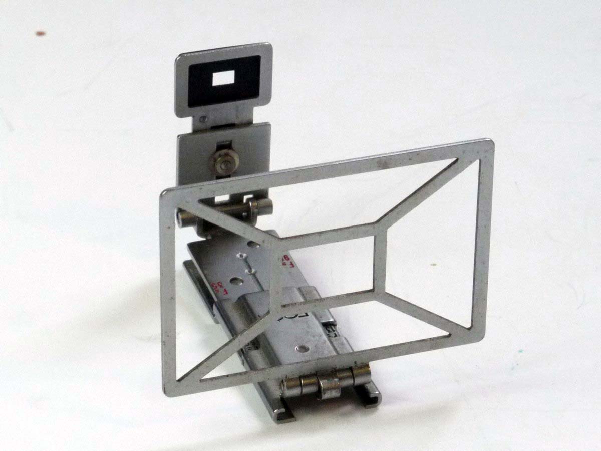 mwclassiccameras-20250530-127 Foca Folding Sports Finder, chrome, For Foca Leica Copy. Settings for 35, 50, 90 & 135mm. UNCOMMON