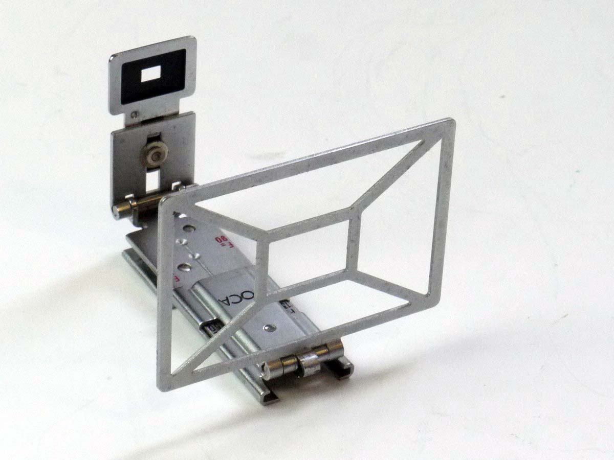 mwclassiccameras-20250530-131 Foca Folding Sports Finder, chrome, For Foca Leica Copy. Settings for 35, 50, 90 & 135mm. UNCOMMON