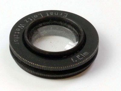 Leitz 34mm screw-in to 18/19mm filter adapter ring with a Leitz 19mm Close-Up *2 lens. For the Leitz 50mm f3.5 Elmar-L39 lens. UNCOMMON