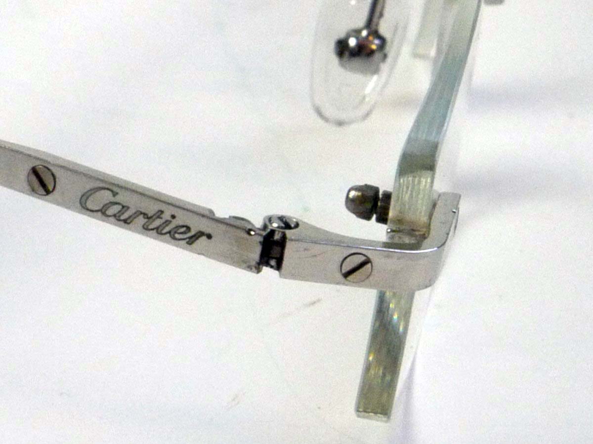 mwclassiccameras-20250530-78 Cartier Titanium Frame Eye Glasses, 140, complete with Original Instructions, Cartier cleanin cloth, Cartier Red Box & Cartier White Outer Box