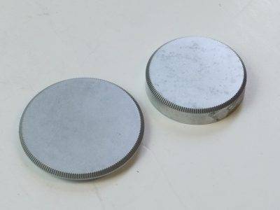 Leitz L39 Body Cap & Rear Lens Cap, both chrome early vintage