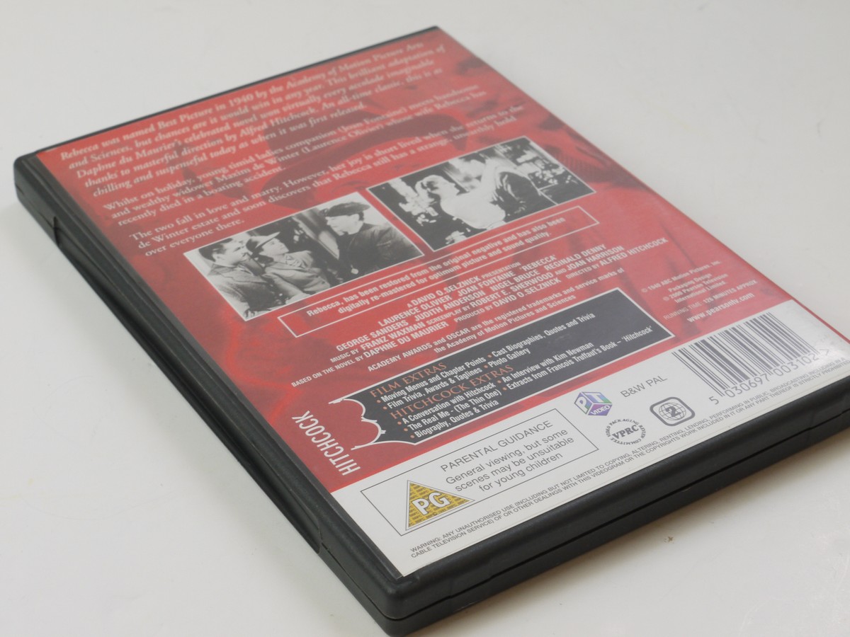 mwclassiccameras-20250606-219 Alfred Hitchcock Set of 4 Separate DVD Films ("Notorious", "Spellbound", "Rebecca" & "The 39 Steps") All with Special Features. PAL/Region 2 (UK)