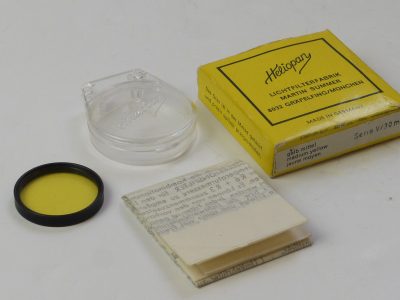 Heliopan Series 5 Yellow 3X filter, black rim + keeper case, instructions & box