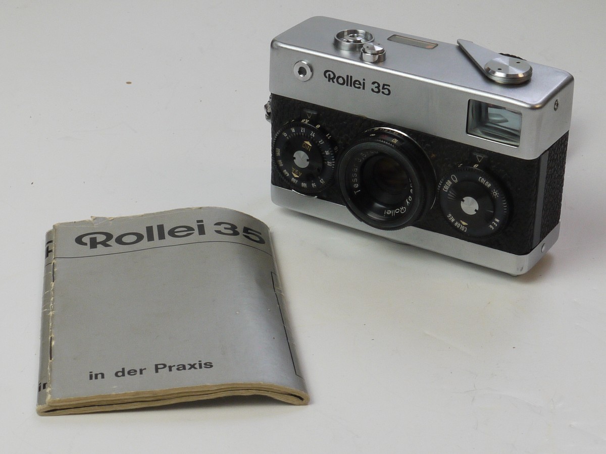 mwclassiccameras-20250606-39 Rollei 35 Chrome 35mm CDS Metered Camera with 40mm f3.5 Tessar collapsible lens, Wrist Strap & Original Instructions