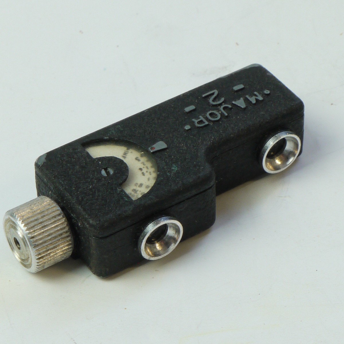 mwclassiccameras-20250613-185 Major 2 French made short base rangefinder, with small sized "female" mounting accessory shoe with scale in metres + makers box