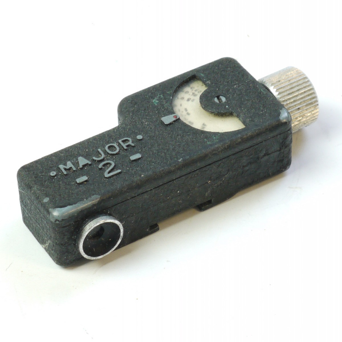 mwclassiccameras-20250613-186 Major 2 French made short base rangefinder, with small sized "female" mounting accessory shoe with scale in metres + makers box
