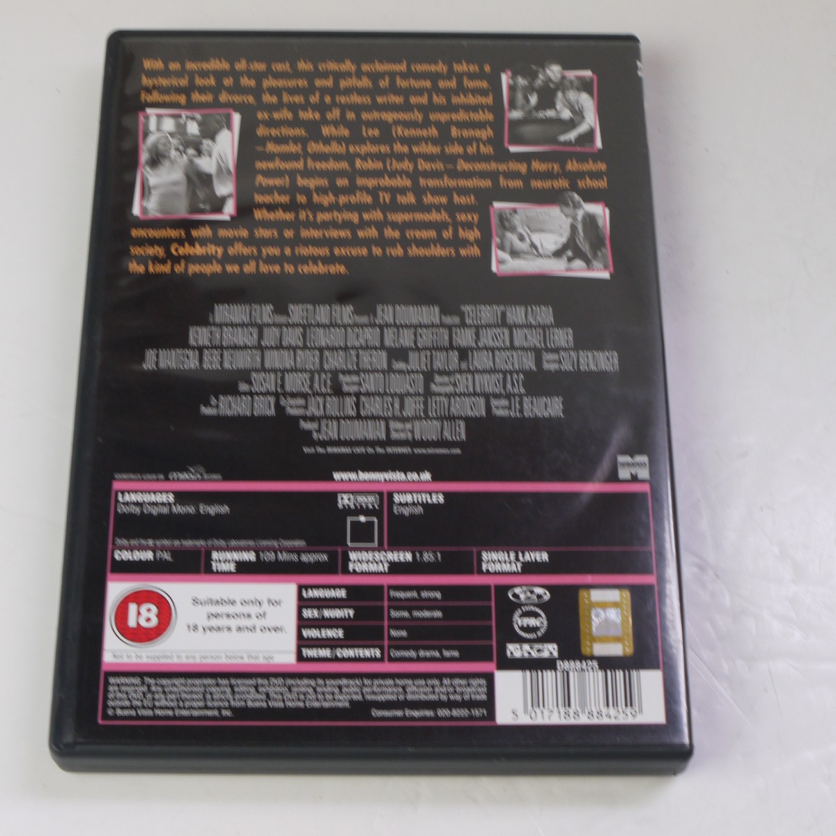 mwclassiccameras-20250620-161 Woody Allen Set of 8 Separate DVD Films ("Sleeper", "Love & Death", "Annie Hall", "Sweet & Lowdown", "Shadows & Fog", "Celebrity", "Interiors" & "Crimes and Misdemeanors")
