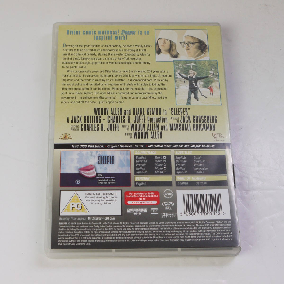 mwclassiccameras-20250620-163 Woody Allen Set of 8 Separate DVD Films ("Sleeper", "Love & Death", "Annie Hall", "Sweet & Lowdown", "Shadows & Fog", "Celebrity", "Interiors" & "Crimes and Misdemeanors")