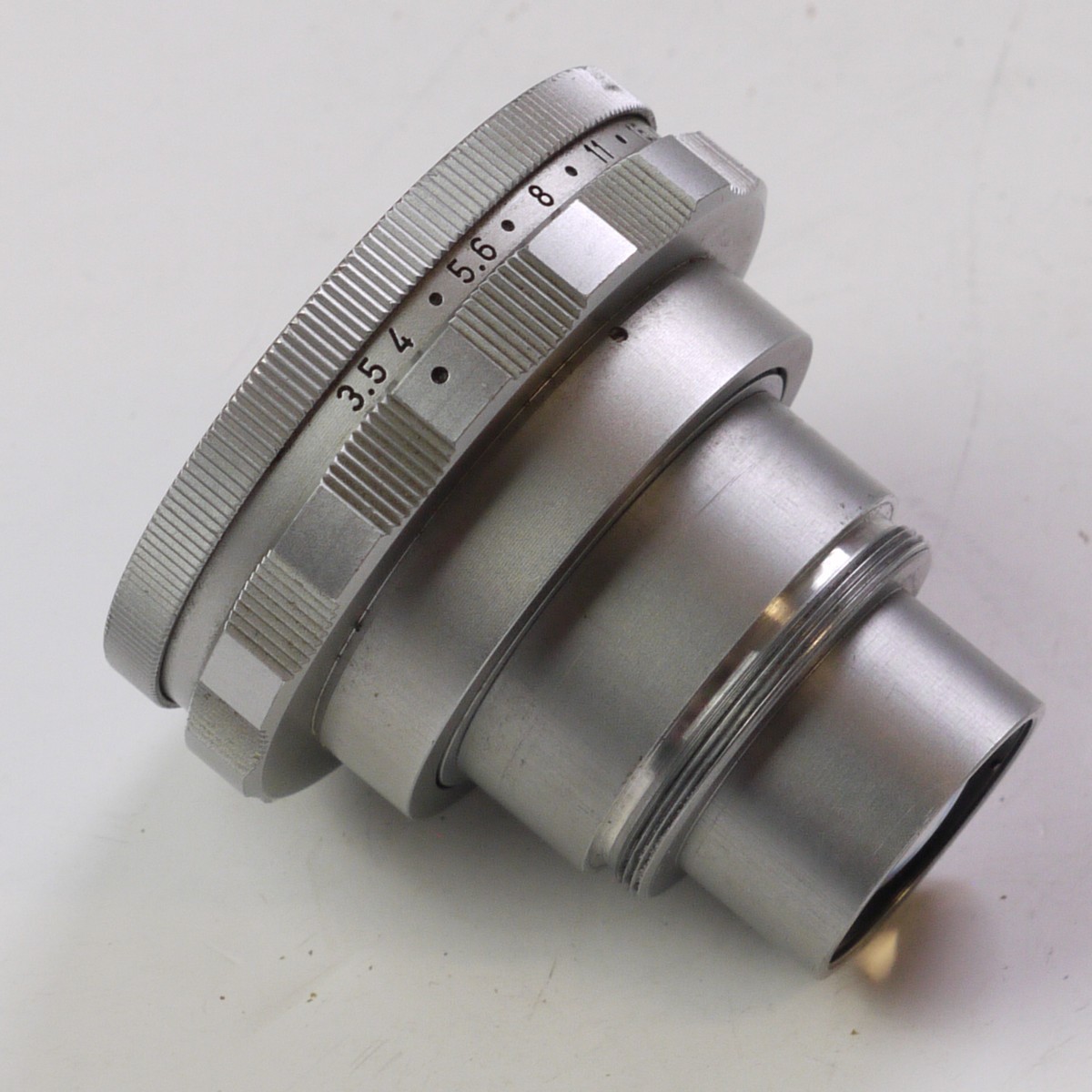 mwclassiccameras-20250620-309 Leitz 65mm f3.5 Elmar Macro Visoflex/Bellows lens (Needs Universal Focusing Adapter for use) + Leitz Caps & Matching Numbered Box
