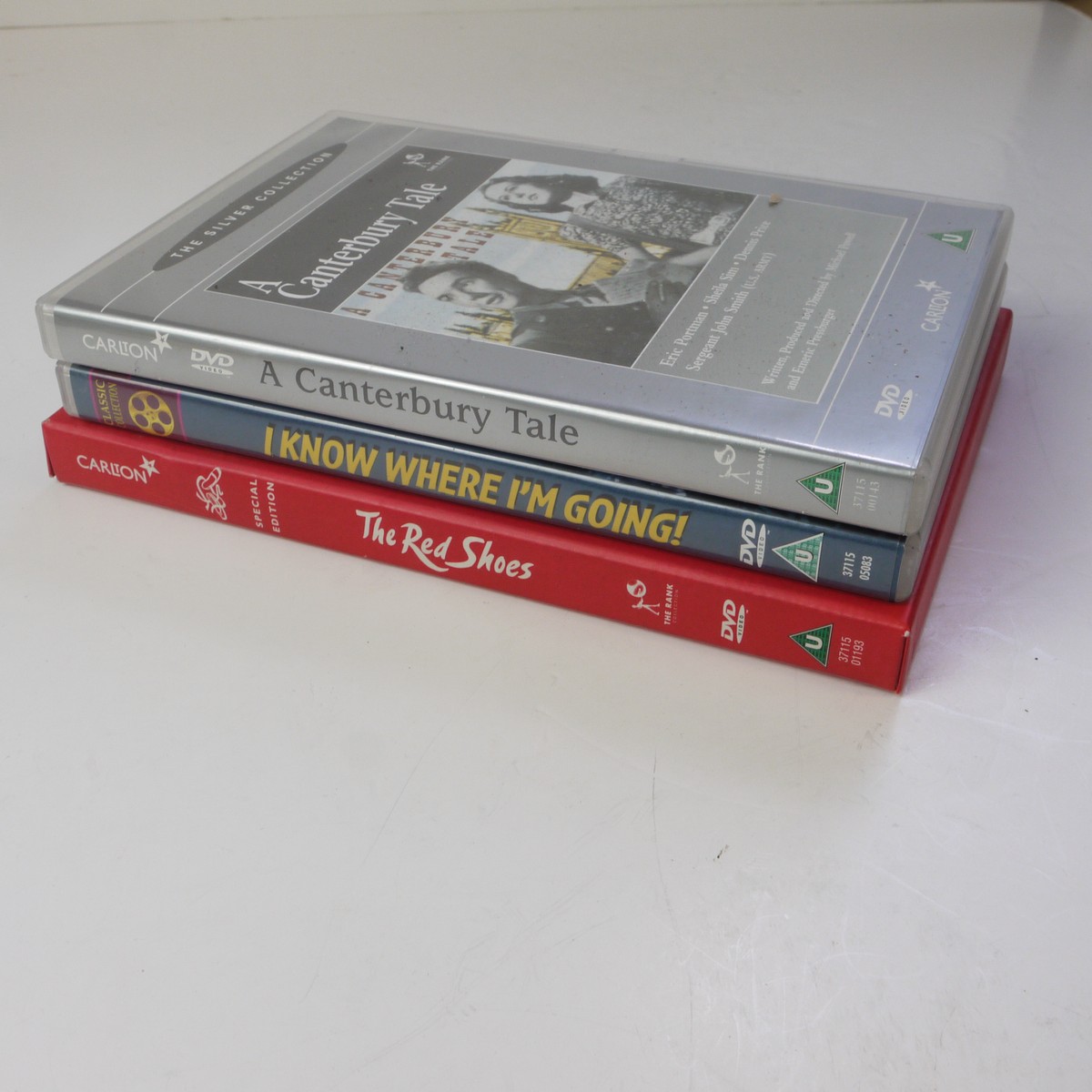 mwclassiccameras-20250620-35 Powell & Pressburger. 3 DVD Films ("I Know Where I'm Going", "Red Shoes" & "A Canterbury Tale". Two With Special Features. PAL/Region 2 (UK)