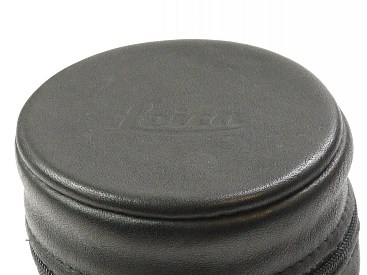 mwclassiccameras-20250620-376 Leica small black leatherette lens pouch case with zipper (80 x 85mm)