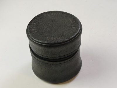 Leitz small black leatherette lens pouch case with zipper (80 x 85mm)