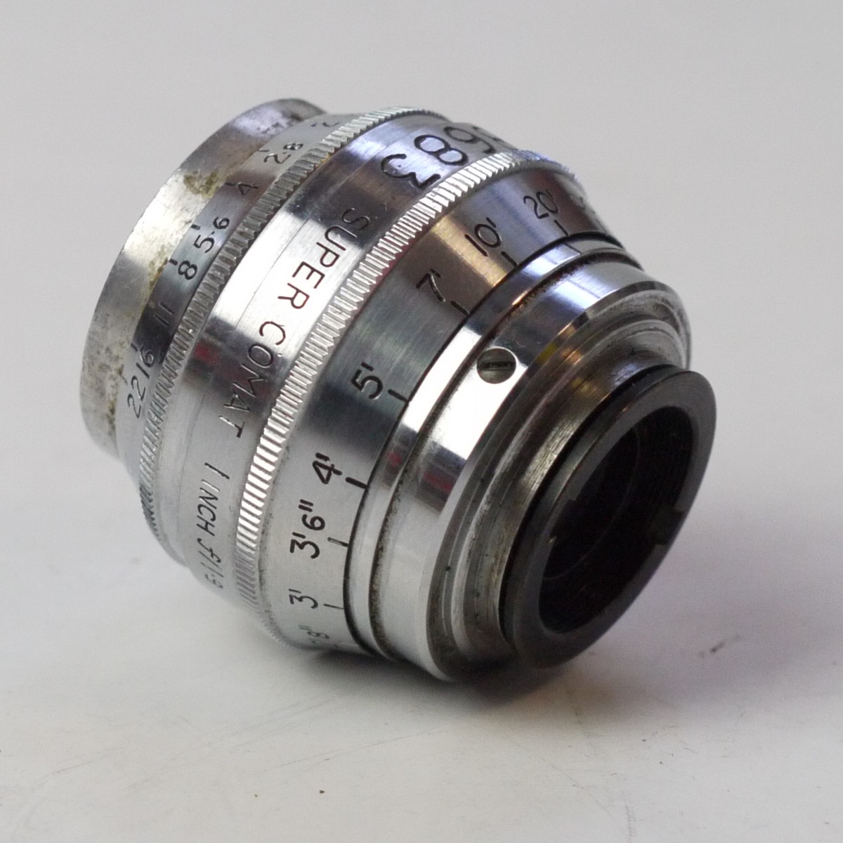 mwclassiccameras-20250627-159 Taylor Hobson 1 inch f1.9 Super Comat C mount cine lens, marked with "AP8683" Military engraving