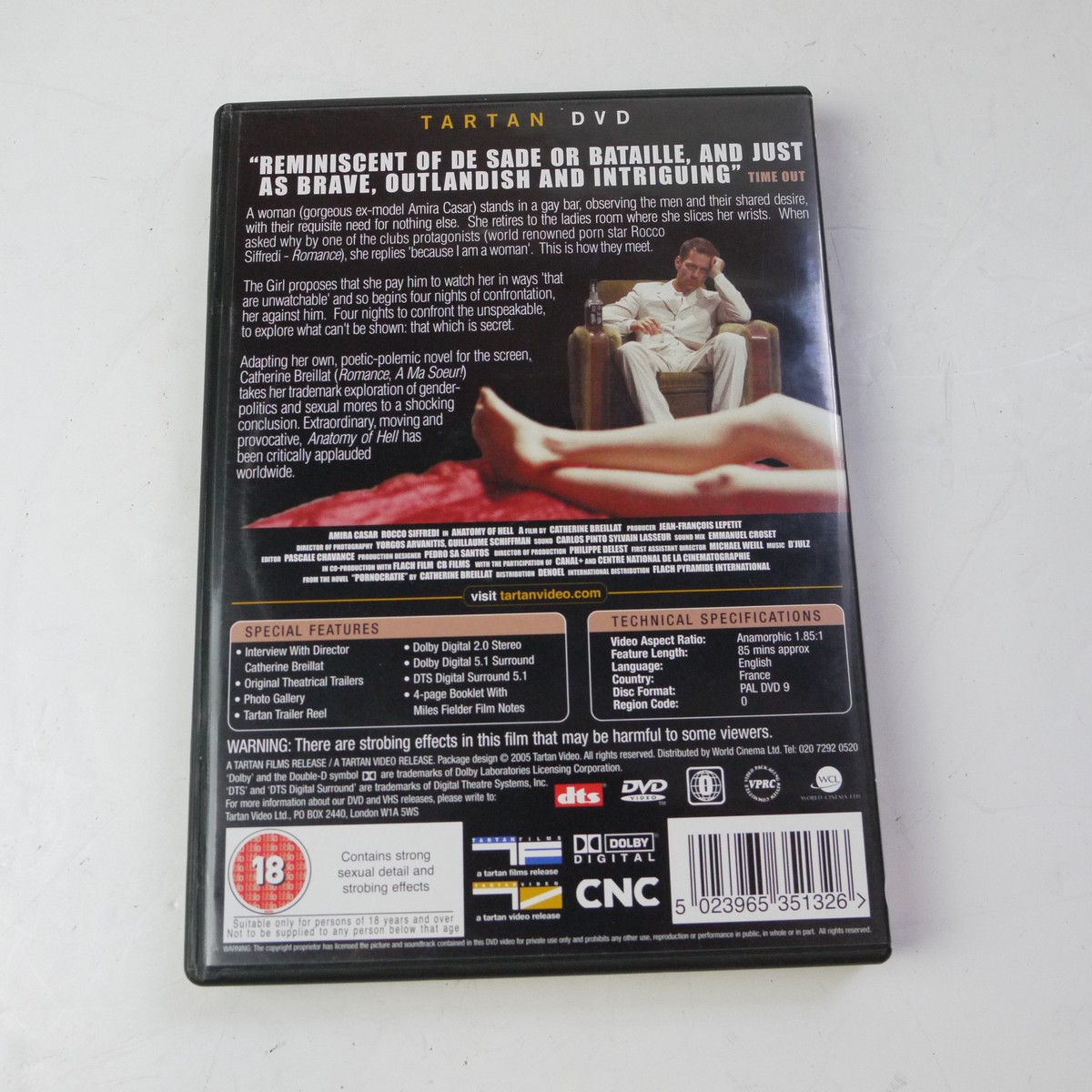mwclassiccameras-20250627-24 Anatomy of Hell, A Film by Catherine Breillat, with Special Features. PAL/Region 2 (UK)