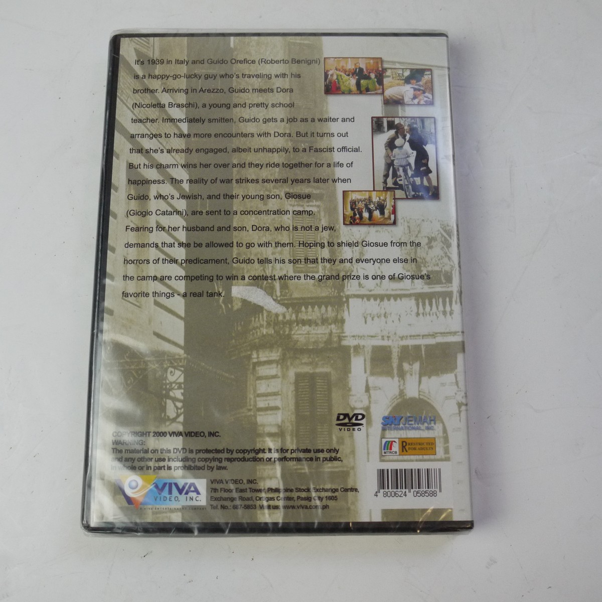 mwclassiccameras-20250627-28 Life Is Beautiful, a film Starring Roberto Benigni. DVD. PAL/Region 2 (UK). Sealed