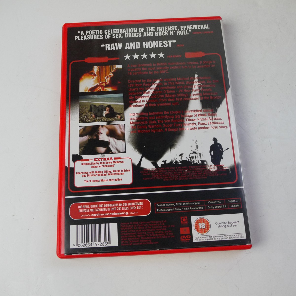 mwclassiccameras-20250627-40 9 Songs, a film by Michael Winterbotton. DVD with Extra Features. PAL/Region 2 (UK)