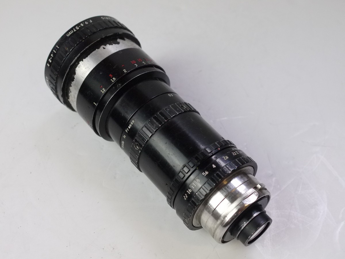 mwclassiccameras-20250627-98 P Angenieux Paris 9.5-57mm f1.6 Type 6x9.5B Zoom lens in Bayonet Cine mount + Zeiss Rear cap & Angenieux front cap