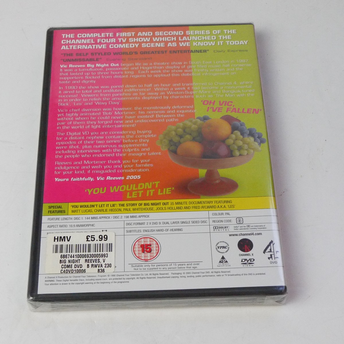 mwclassiccameras-20250704-10 Vic Reeves Big Night Out, The Original. 2 Disc DVD featuring the Complete Series 1 & 2, with Special Features. PAL/Region 2 (UK) Sealed