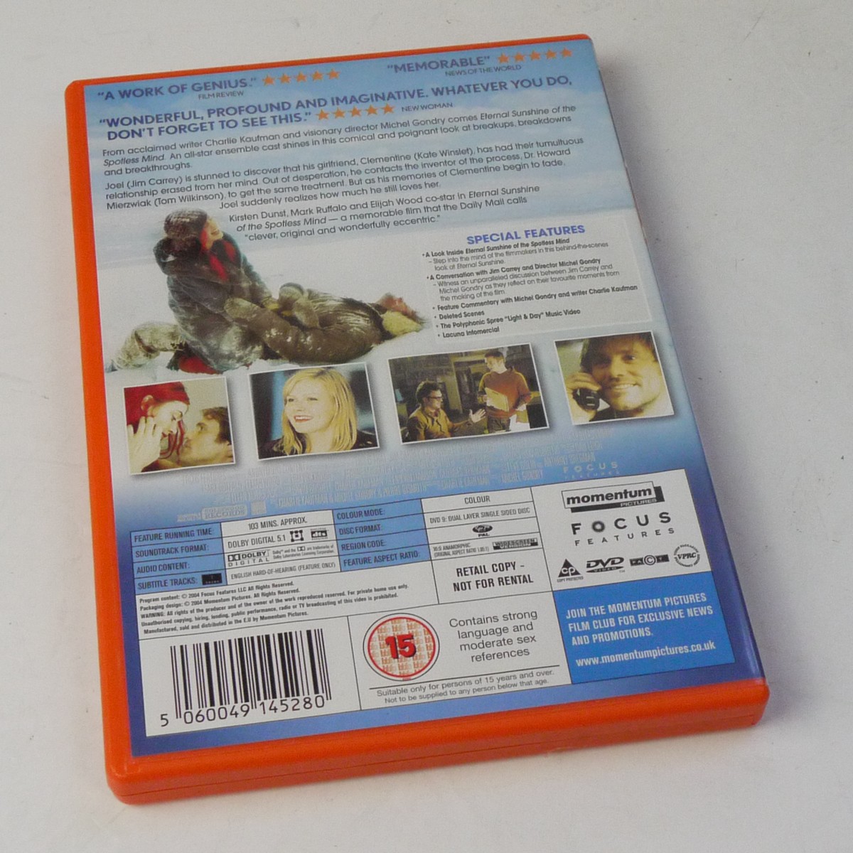mwclassiccameras-20250704-113 Michel Gondry. 2 DVD Films ("The Science of Sleep" & "Eternal Sunshine of the Spotless Mind") Both with Special Features. PAL/Region 2 (UK). One is Sealed