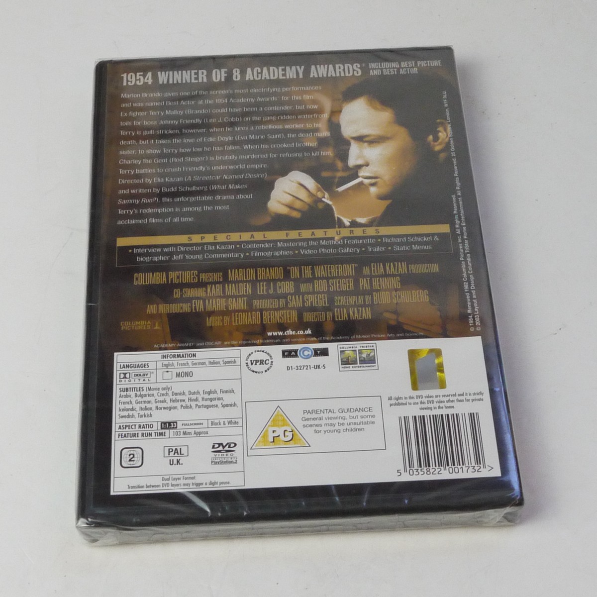 mwclassiccameras-20250704-44 On The Waterfront film by Elia Kazan, Starring Marlon Brando. DVD with Special Features. PAL/Region 2 (UK). Sealed