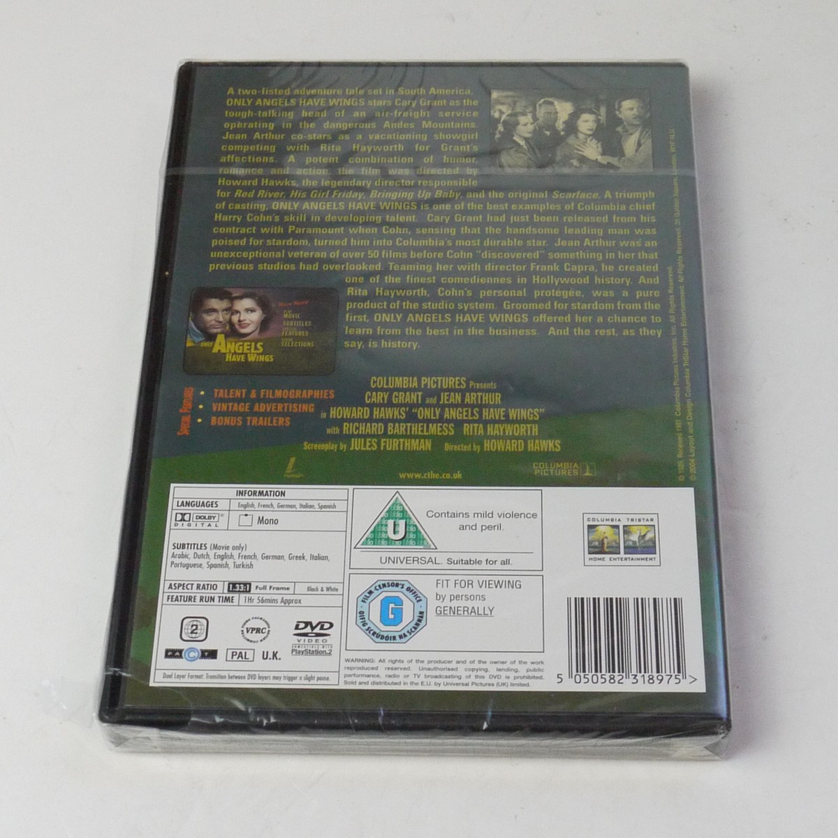 mwclassiccameras-20250704-52 Only Angels Have Wings, a film by Howard Hawks. DVD with Special Features. PAL/Region 2 (UK). Sealed