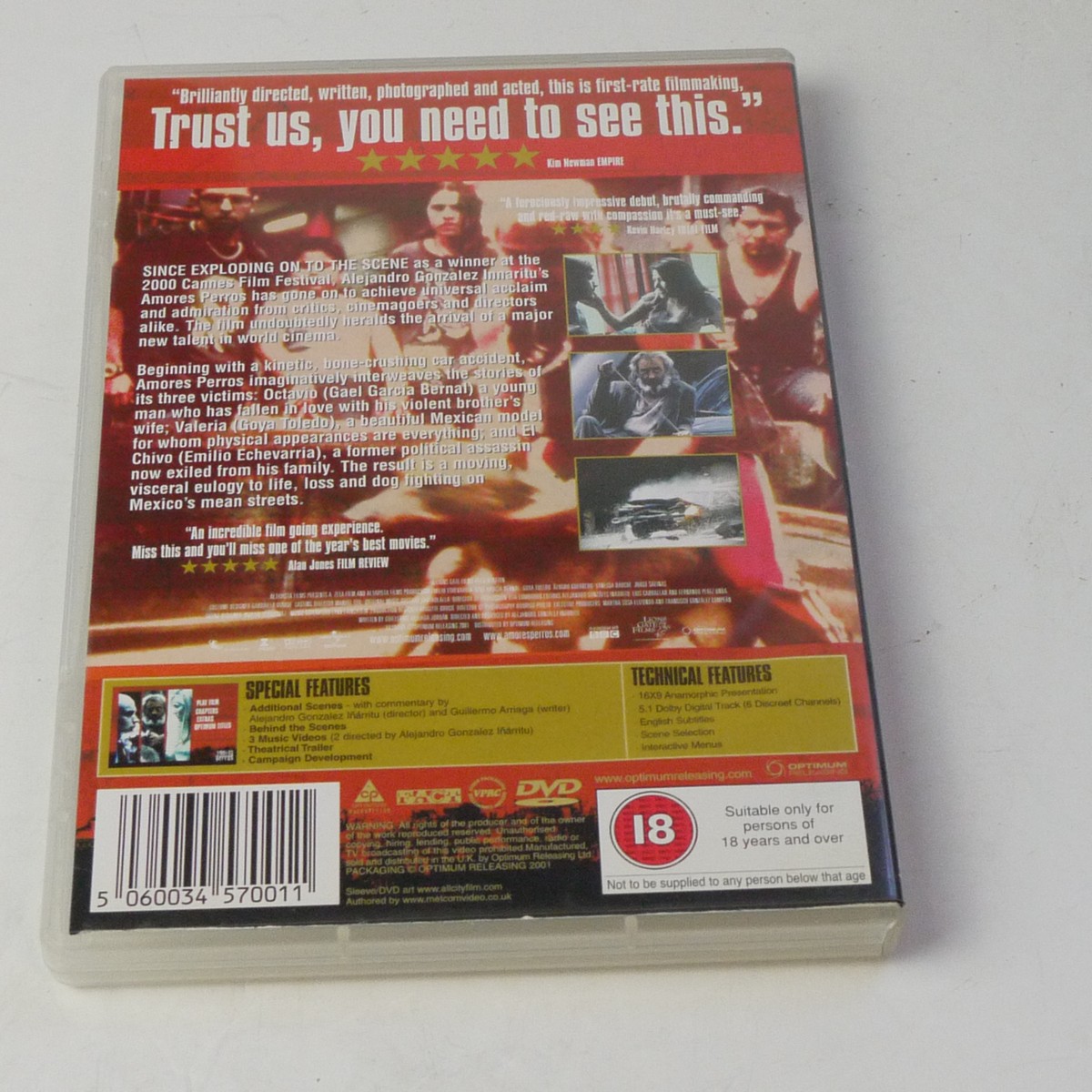 mwclassiccameras-20250704-80 Alejandro Gonzales Inarritu set of Two DVD Films ("Biutiful" & "Amores Perros"), both with Special Features. PAL/Region 2 (UK). One Sealed