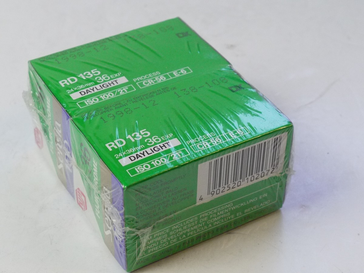 mwclassiccameras-20250711-210 Fujifilm Fujichrome Sensia 100 ASA Colour Slide Film, 36 Exposure Twin Pack (Sealed) Expiry date December 1998