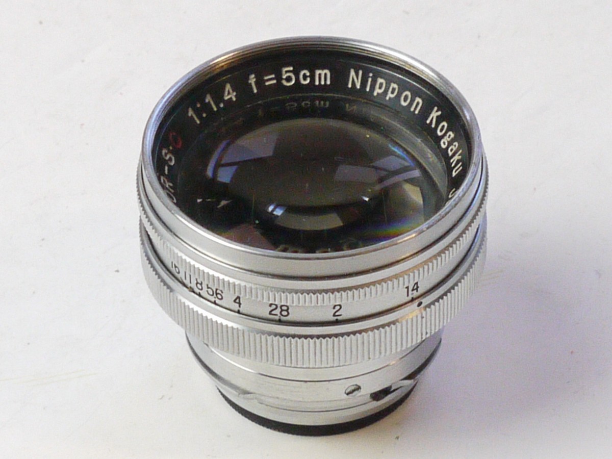 mwclassiccameras-20250808-226 Nippon Kogaku 5cm f1.4 Nikkor-S.C coated chrome lens, Nkon S mount. NOT USABLE, MISSING AN INSIDE ELEMENT. Suitable for spare parts or reconstruction