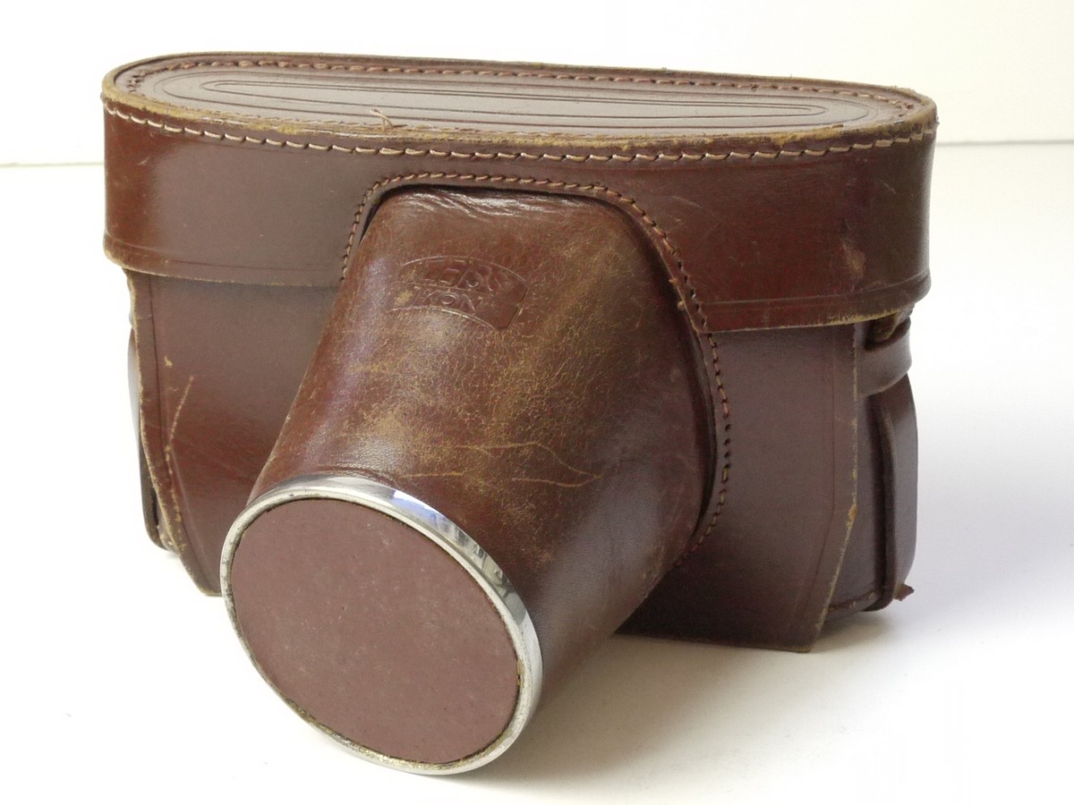 mwclassiccameras-20250822-88 Zeiss Ikon brown leather ER case for the Contax S & D SLRs, with strap & long nose front. UNCOMMON