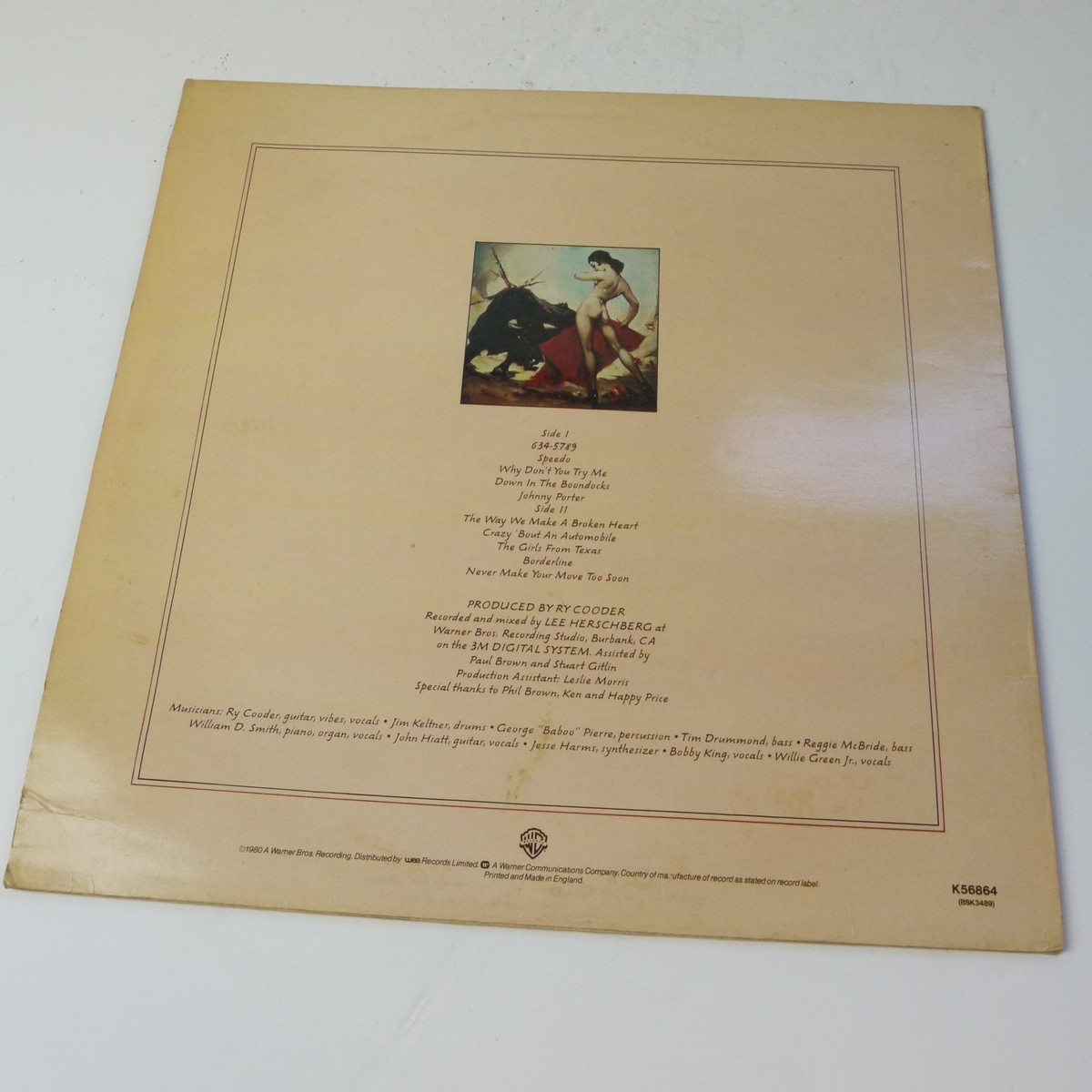 mwclassiccameras-20250829-20 Ry Cooder - Borderline Vinyl LP c1980. WEA Records K56864