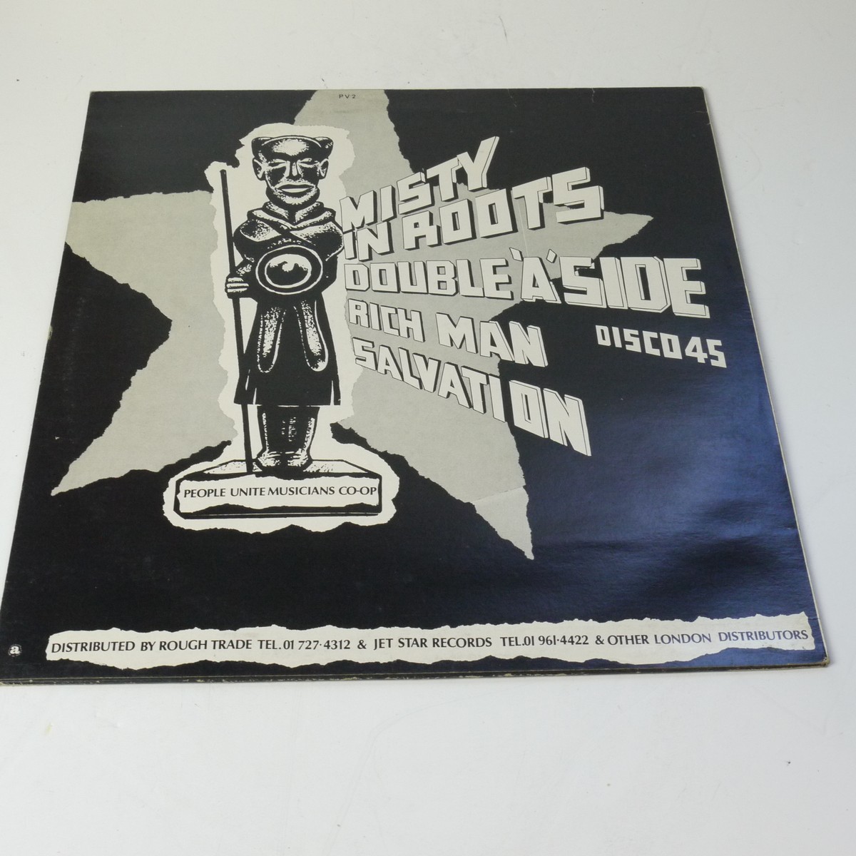 mwclassiccameras-20250829-234 Misty In Roots - Rich Man/Salvation 12 Inch Vinyl Double A Side Maxi Single c1980's. People Unit Musicians Co-Operative. PU002. French Pressing. BRITISH REGGAE