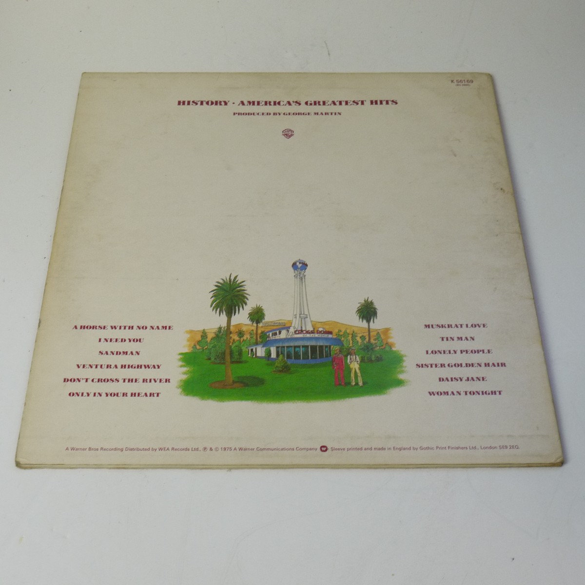 mwclassiccameras-20250829-238 America - History Greatest Hits Vinyl LP c1975. With Lyrics Inner Sleeve. WEA K56169