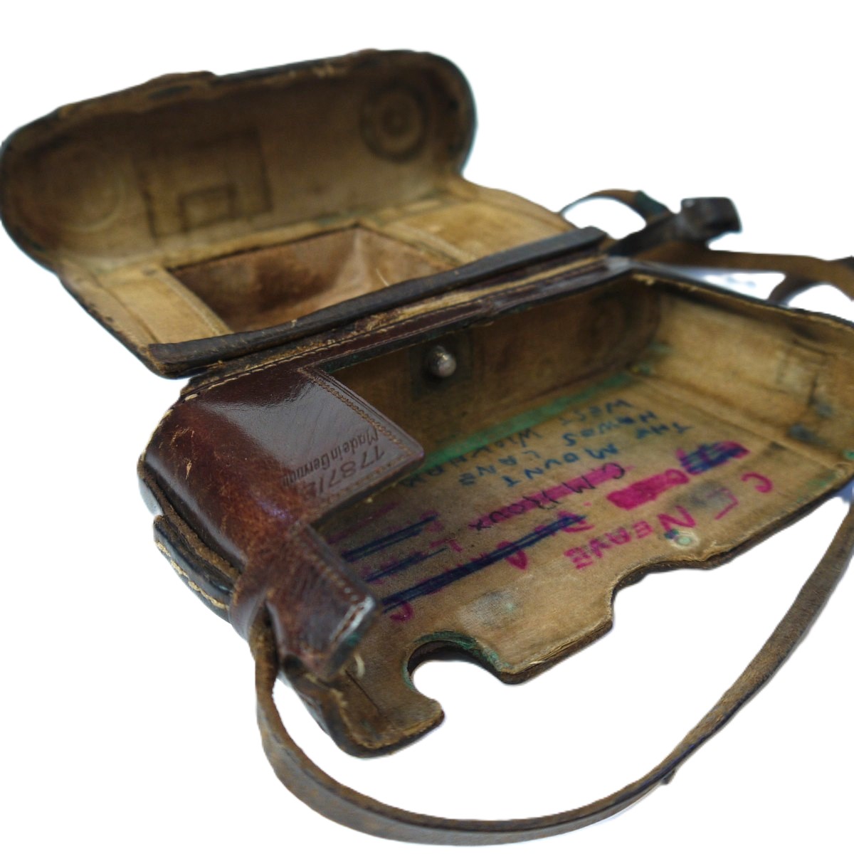 mwclassiccameras-20250919-61 Zeiss Ikon Brown leather ER case & strap for the Contax II Pre-War cameras
