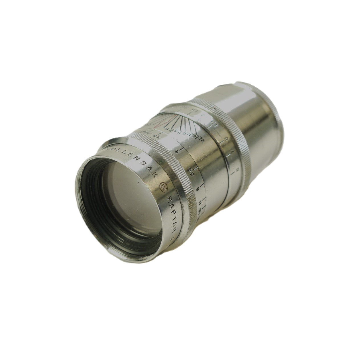 mwclassiccameras-20250926-330 Wollensak 3 inch f2.5 Cine Telephoto coated chrome C mount lens + lens hood